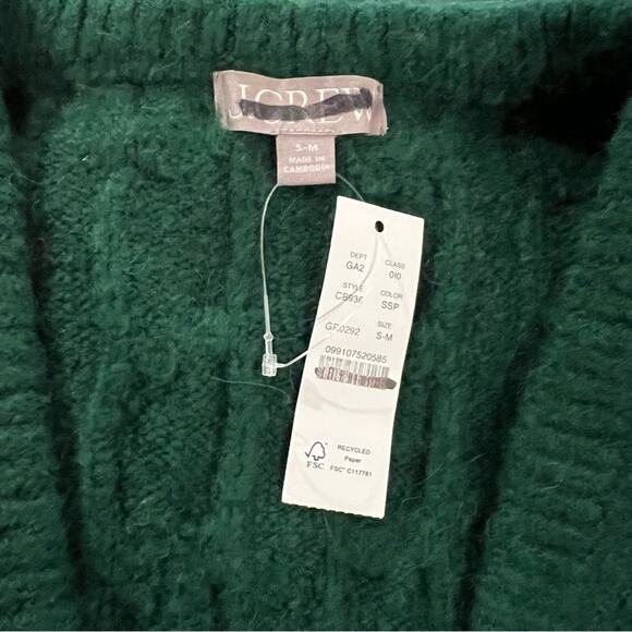 J. Crew Green Cable Knit Cardigan - Picture 2 of 5